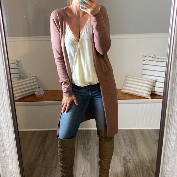 LAST2🧁ROSE- longline cardigan - Picture 4 of 6